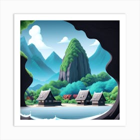 Cave In The Mountains Art Print