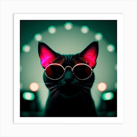 Cat With Sunglasses Art Print