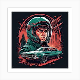 Man In The Green Car Art Print