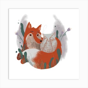 Fox and Owl Art Print