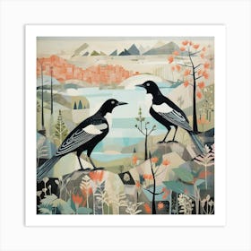 Bird In Nature Magpie 4 Art Print