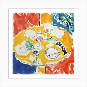 Wine Lunch Matisse Style 10 Art Print