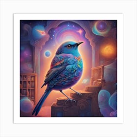 Little bird on my doorstep Art Print