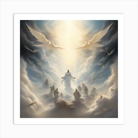 Jesus In The Clouds Art Print