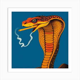 Cobra Smoking A Cigarette Art Print