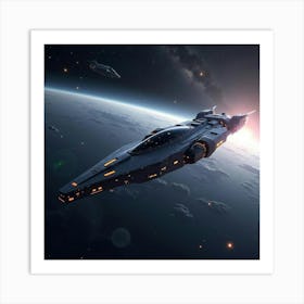 A Futuristic Ai Powered Spaceship Exploring The Edges Of The Galaxy 1 Art Print