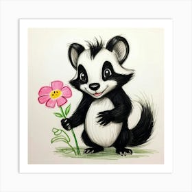 Cute Little Badger Art Print