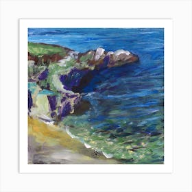 By The Sea - square blue seascape Anton Maliar impressionism Art Print