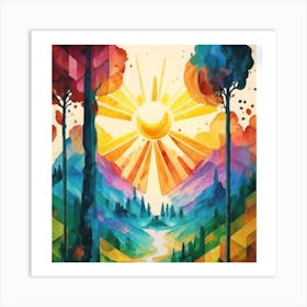 Watercolor landscapes 8 Art Print