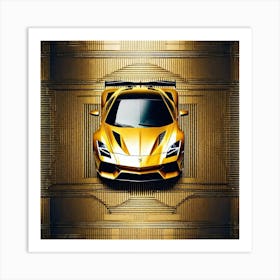 Gold Sports Car 4 Art Print
