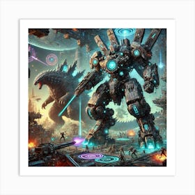 Kaiju Scale Mechs 1024x1024 Art Print