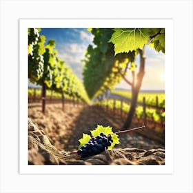 Vineyard At Sunset Stock Photo Art Print