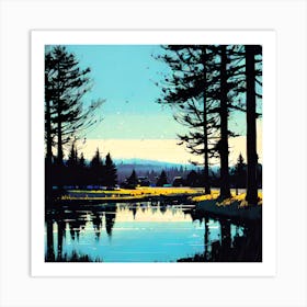 Lake In The Woods Art Print