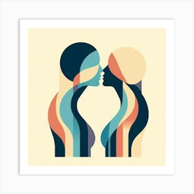 Two People Kissing Art Print