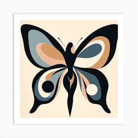 Abstract Female Figure with Butterfly Wings Art Print