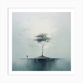 Tree On Water Art Print