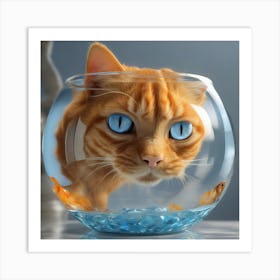 Cat In A Fish Bowl 23 Art Print