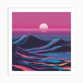 Minimalism Masterpiece, Trace In The Waves To Infinity + Fine Layered Texture + Complementary Cmyk C (29) Art Print