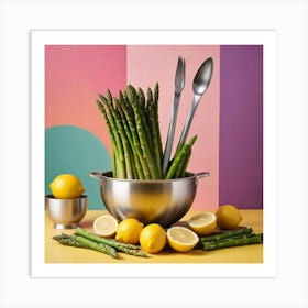 Asparagus And Lemons 1 Art Print