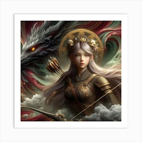 Chinese Girl With Bow And Arrow Art Print