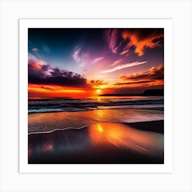 Sunset On The Beach 908 Art Print