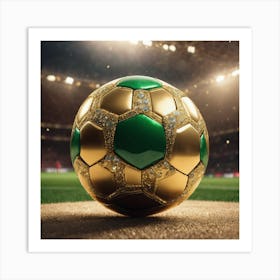 Gilded Meadow Soccer Ball Art Print