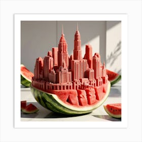 city from watermelon Art Print