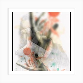 Hand Holding A Flower 1 Art Print