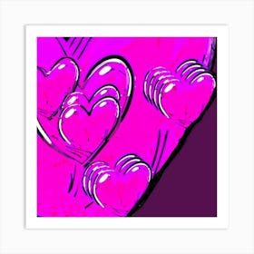 multiple hearts Art Print