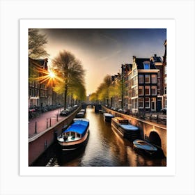 Sunset In Amsterdam 2 Art Print