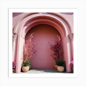 Pink Archway Stock Videos & Royalty-Free Footage Art Print