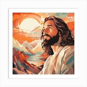 Jesus In The Mountains 1 Art Print