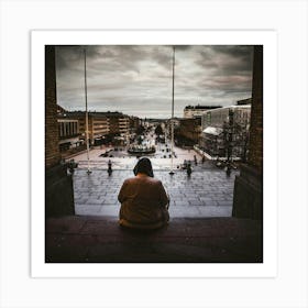 Man In A City Art Print