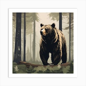 Grizzly Bear In The Forest 3 Art Print