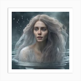 Mermaid In Water Art Print