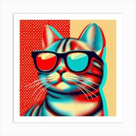 Cat In Glasses Art Print