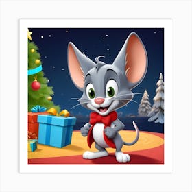 Tom And Jerry Christmas Art Print