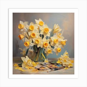 Daffodils Flowers 2 Art Print