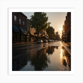 Wet City Street Art Print