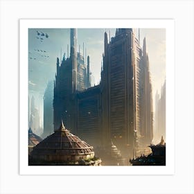 Distopia City Ruins Art Print