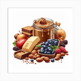 Healthy Foods Vector Illustration Art Print