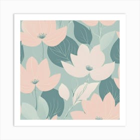 Pink Flowers Wallpaper 3 Art Print