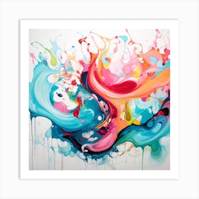 A Colourful Mess! Art Print