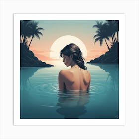 Woman In The Water art 2 Art Print