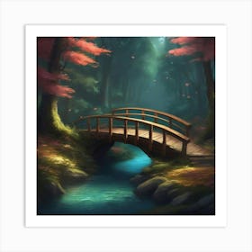 Bridge In the Woods 3 Art Print