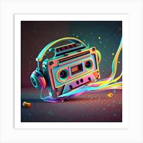 Retro Cassette Art Art Print