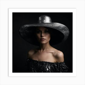 Beautiful Woman In A Hat Art Print