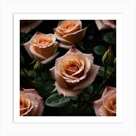 Roses In The Rain Art Print