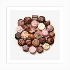 Chocolates On A Plate 11 Art Print