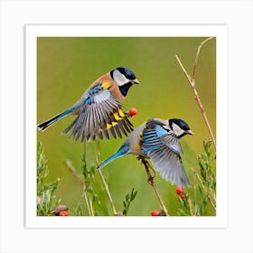 Two Birds In Flight 4 Art Print